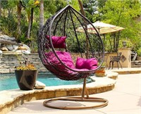 Patio Swing Chair with Stand, Cushion