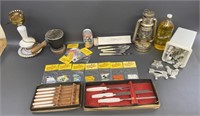 Group kitchen etc. collectibles, French knives,