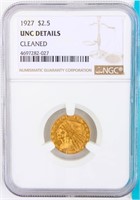 Coin 1927 $2.5 Indian Gold Coin NGC Unc.