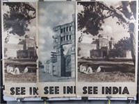 Vintage 1938 See India Travel Posters Lot of (3)