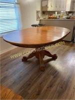 Solid oak center pedestal dining table