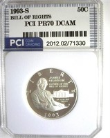 1993-S 50c Bill of Rights PCI PR70 DCAM