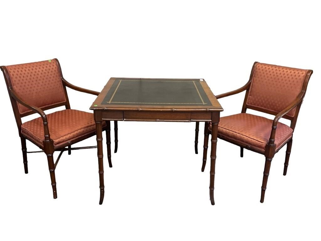 Game Table with 2 Matching Chairs: Mahogany