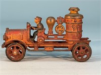 Antique Cast Iron Fire Truck  Toy