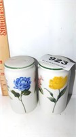 hand painted S&P shakers