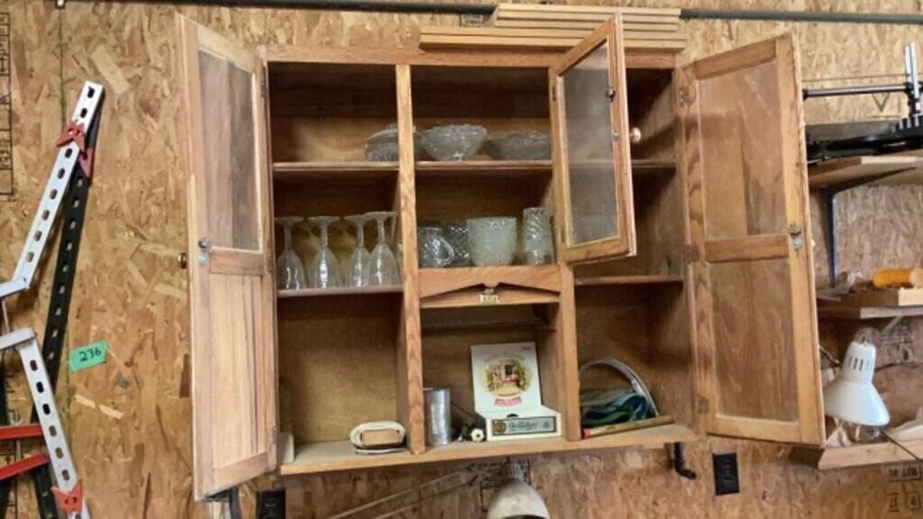 Cabinet with Contents inside and on top