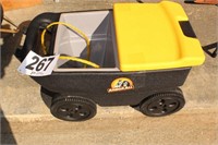 Yard Cart on Rollers, Seat/Storage (14"H x 23"L x