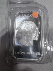 1 Oz. .999 Fine Silver Bar - Buffalo Style