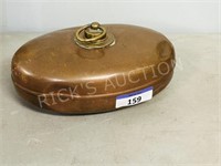 Antique copper bed warmer- 11" long