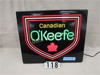 CANADIAN O'KEEFE WALL HUNG BEER SIGN: