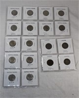 12 Buffalo Nickels (1920s-30s), 4 V-Nickels