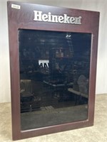 Heineken framed beer mirror. Dimensions are 23 x