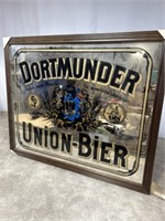 Dortmunder Union-Bier framed beer mirror.