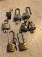 8 locks- master, brinks- all with keys