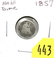 1857 Seated Liberty half dime