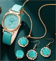 Women Fashion Luxury Quartz Watch jewelry set