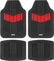 BDK Auto MT-688-RD: 4Pc Heavy Duty 2 Tone Mats/Red