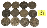 x12- 2-cent pieces, mixed dates -x12 pieces -SOLD