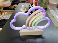 Cloud and rainbow light takes batteries