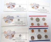 4 - 1988 Uncirculated P&D coin sets