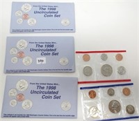 3 - 1998 Uncirculated P&D coin sets