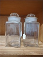 2 Glass Cookie Jars