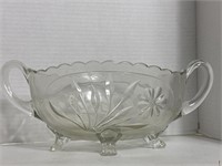 Vintage cut glass bowl with legs