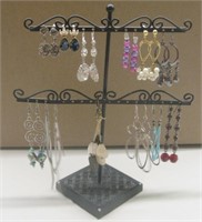 Earring Tree With Several Pairs Of Earrings