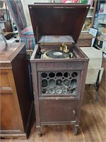 Antique Edison Crank Floor Phonograph-Works Great