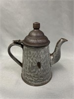Miniature Gray Agate Gooseneck Teapot