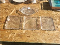 Vintage cut glass Square Plates