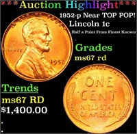 ***Auction Highlight*** 1952-p Lincoln Cent Near T