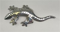 Large Sterling Gecko Pin 7 Grams