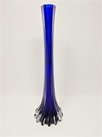 Blue Glass Cased Vase