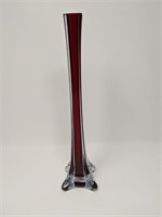 Maroon Glass Cased Vase