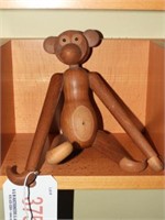 Vintage Honk Kong made jointed wooden monkey