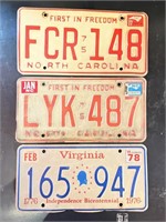Set of 3 license plates.