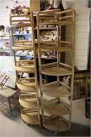 5' Rattan Corner Shelves