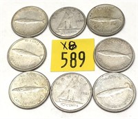 x8- Canadian silver dimes, -x8 dimes, SOLD by