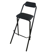 Folding Bar Stool with Backrest, Padded Counter