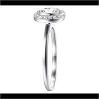 Decadence sterling Silver 5mm Round Halo  Size 7