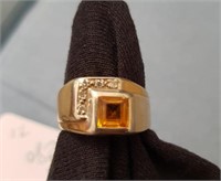 Men's 14k Gold & Stones Ring