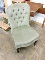 Tufted Slipper Chair with Queen Anne Feet