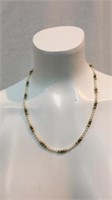 Necklace With Pearls, Gold, & Green Balls VJC