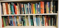 Two shelves of assorted books