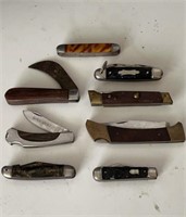 8 Vtg. pocket knives- Kamp King, etc.