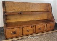 Pine 4 drawer shelf