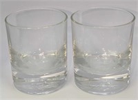 2 Vintage Crown Royal Whiskey Glasses