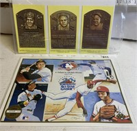 All star  game sheet, Hall of Fame Post cards