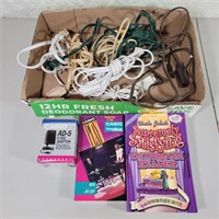 Extension Cords, 9V Adapter, VHS & Book